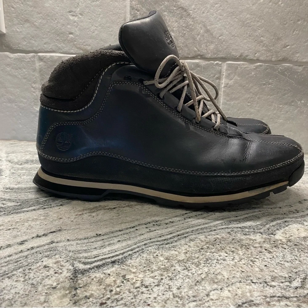TIMBERLAND Mens size 12M Black Leather 85150 Hiking Lace Up Ankle Boots Shoes
